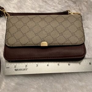 Nine West Beige and Brown Patterned Handbag